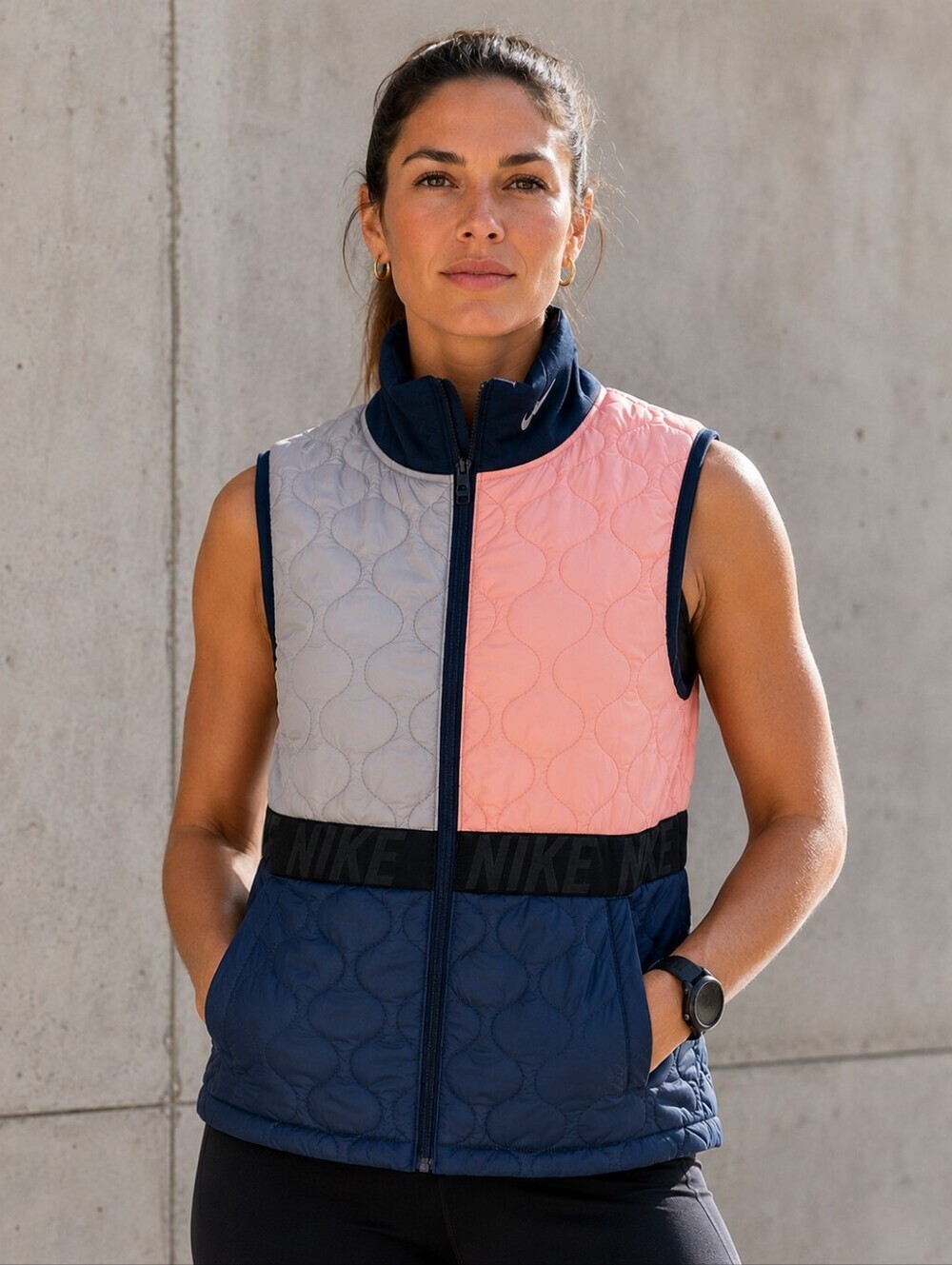 NIKE COLORBLOCK QUILTED VEST – SPORTY PUFFER SLEEVELESS JACKET